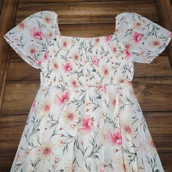 Lily Rose Short Sleeve Summer Hi-Low Dress w/ Flowers - Size XL - Picture 2 of 7